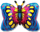 Шар фольга фигура Бабочка Монарх синяя 59х89см 79л 23"х35" Fm