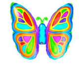 Шар фольга фигура Бабочка яркая 63х63см 60л 25"х25" An
