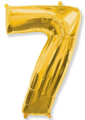 Шар фольга Цифра 40''/Fm Золото Gold "7"