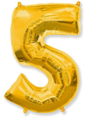 Шар фольга Цифра 40''/Fm Золото Gold "5"