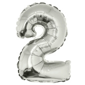Шар фольга Цифра 40"/КА Серебро Silver "2"