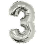 Шар фольга Цифра 40"/КА Серебро Silver "3"