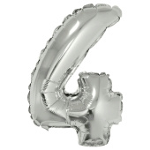 Шар фольга Цифра 40"/КА Серебро Silver "4"