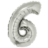 Шар фольга Цифра 40"/КА Серебро Silver "6"