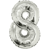 Шар фольга Цифра 40"/КА Серебро Silver "8"