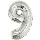 Шар фольга Цифра 40"/КА Серебро Silver "9"