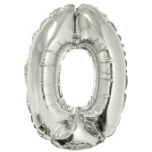 Шар фольга Цифра 40"/КА Серебро Silver "0"