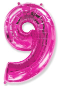 Шар фольга Цифра 40''/Fm Фуксия Fuchsia "9"