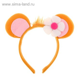 Ободок ушки Обезьянка с цветочком Сима-ленд