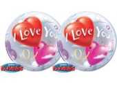 Шар фольга Сфера 3D Deco Bubble 22" I LOVE YOU Шары-Сердца
