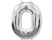 Шар фольга Цифра 40''/Fm Серебро Silver "0"
