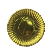 Тарелки бумажные 180 мм, 6 шт., фактурные Золотые