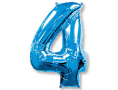 Шар фольга Цифра 40''/Fm Синяя Blue "4"