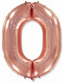 Шар фольга Цифра 40''/Fm Розовое Золото Rose Gold "0"