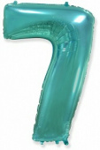 Шар фольга Цифра 40''/Fm Бирюза Тифани Tiffany "7"