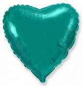 Шар фольга без рисунка 18'' сердце Бирюзовое Tiffany металлик Fm