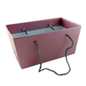 Коробка для цветов Трапеция Премиум Миди розово-фиолетовый 25,5х14,7х12,5см