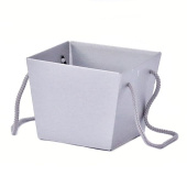 Коробка для цветов Трапеция Премиум перламутр серебро 11,8х15,4х12,5см