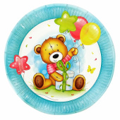 Тарелки бумажные 180 мм, 6 шт. С днём рождения! Милый мишка