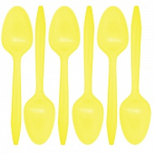 Столовые приборы Ложки пластик Желтый (уп24)
