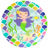 Тарелки бумага 180мм Милая Русалочка уп6