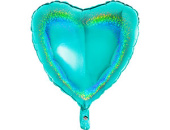 Шар фольга без рисунка 18'' сердце Бирюзовое Tiffany блеск GR