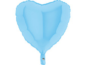 Шар фольга без рисунка 18'' сердце Голубое Blue пастель GR