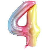 Шар фольга Цифра 40"/КА Градиент розовый "4"