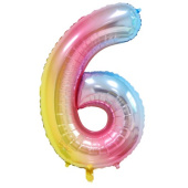 Шар фольга Цифра 40"/КА Градиент розовый "6"