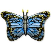 Шар фольга фигура Бабочка Монарх синий 38'' 60х97см Fm