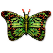 Шар фольга фигура Бабочка Монарх зеленый 38'' 60х97см Fm