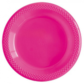 Тарелки пластиковые 150 мм, 10 шт. Делюкс, фуксия