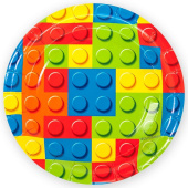 Тарелки бумажные 180мм Конструктор Разноцветный уп6 ВолВес