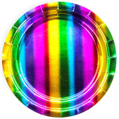 Тарелки бумажные 180 мм, 6 шт. Радужный градиент