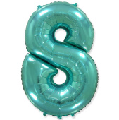 Шар фольга Цифра 40''/Fm Бирюза Тифани Tiffany "8"