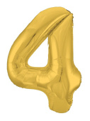 Шар фольга Цифра 40''/AG Slim Золото Gold "4"