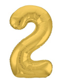 Шар фольга Цифра 40''/AG Slim Золото Gold "2"
