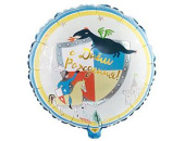 Шар фольга 18''/ВЗ круг С Днем Рождения Рыцарь и Дракон