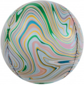 Шар фольга Сфера 3D Deco Bubble 24'' Мраморная иллюзия Разноцветный Агат FL