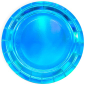 Тарелки бумага 180мм голография Лазурный уп6