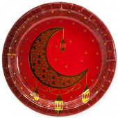 Тарелки бумага 230мм Восточная сказка золото гранатовый уп6