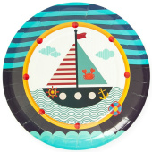 Тарелки бумага 180мм Кораблик (уп6)