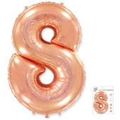 Шар фольга Цифра 40''/Fm Розовое Золото Rose Gold "7" .