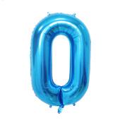 Шар фольга Цифра 40"/КА Голубая "0"