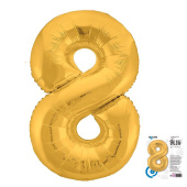 Шар фольга Цифра 40''/AG Slim Золото Gold "8"