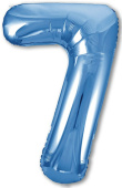 Шар фольга Цифра 40''/AG Slim Синяя Blue "7"
