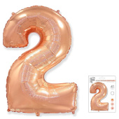 Шар фольга Цифра 40''/Fm Розовое Золото Rose Gold "2"