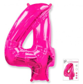 Шар фольга Цифра 40''/Fm Фуксия Fuchsia "4"