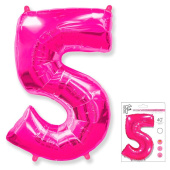 Шар фольга Цифра 40''/Fm Фуксия Fuchsia "5"