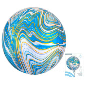 Шар фольга Сфера 3D Deco Bubble 16" Мрамор Голубой упак An